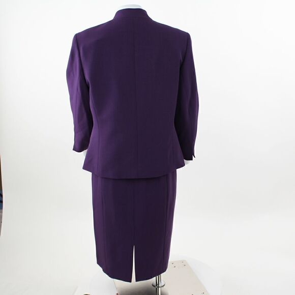 Le Suit Stand-Collar Dress Suit Plum 12 - Picture 3 of 5